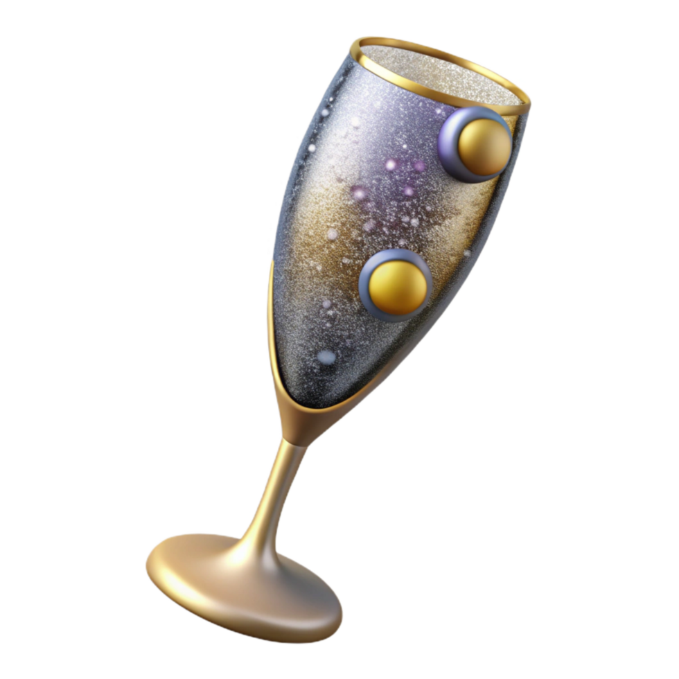 wonderful abstract Sparkling Champagne Glass Cutout with Bubbles high quality png