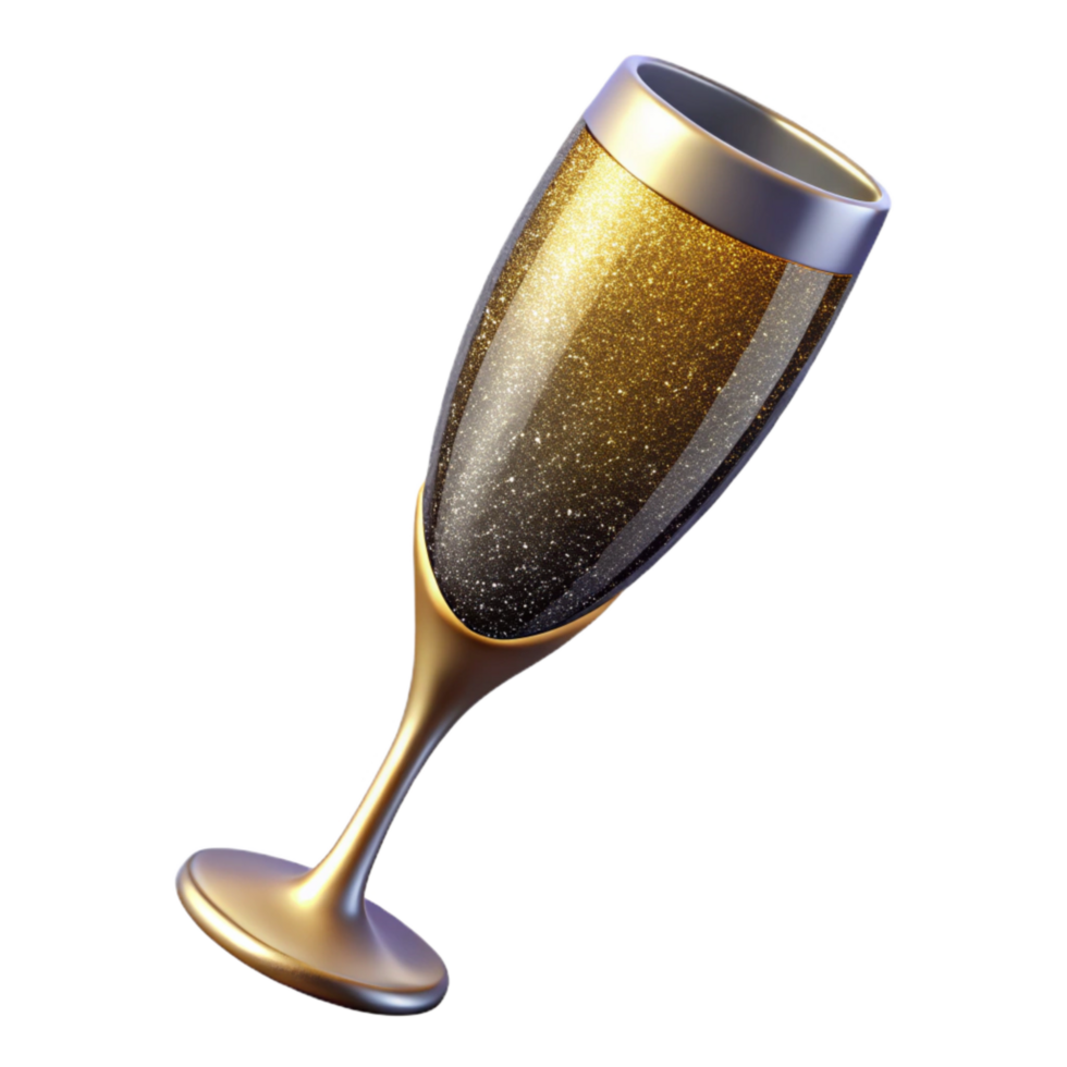 elegant creative Sparkling Champagne Flute Isolated with Transparent Background authentic png