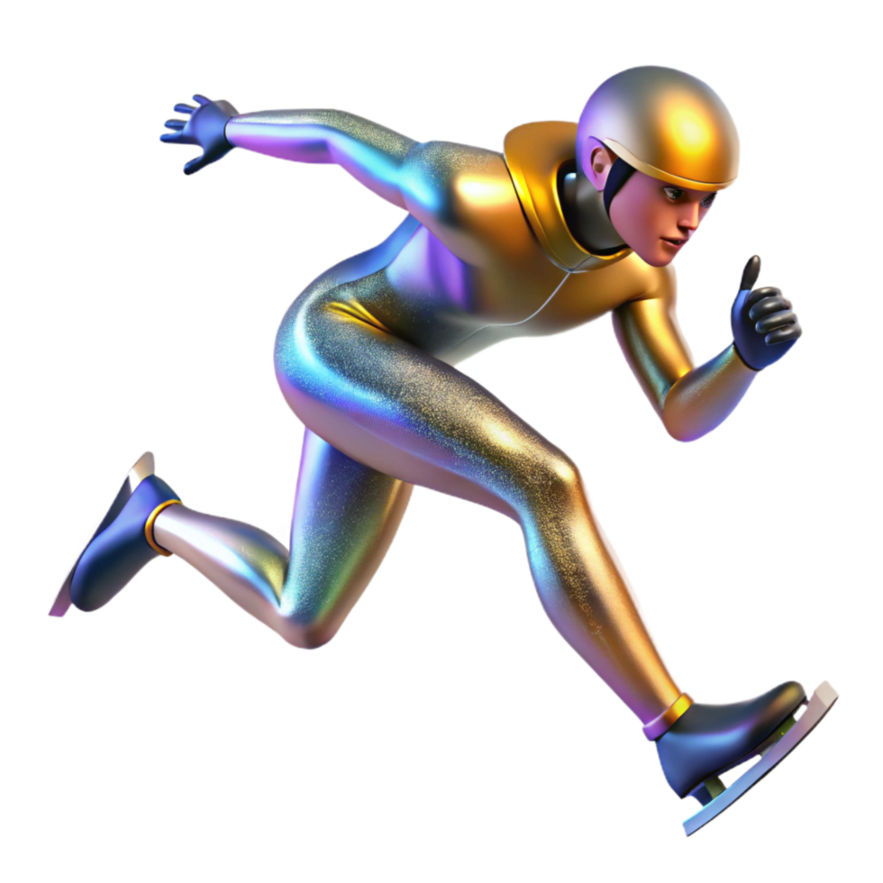 magnificent rustic Speed Skater in Motion Blur Isolated Element with Dynamic Angle exclusive png