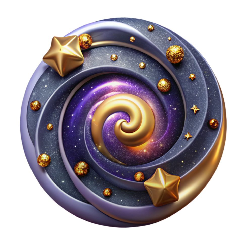 dramatic rustic Spiral Galaxy Cutout with Starry Background authentic png