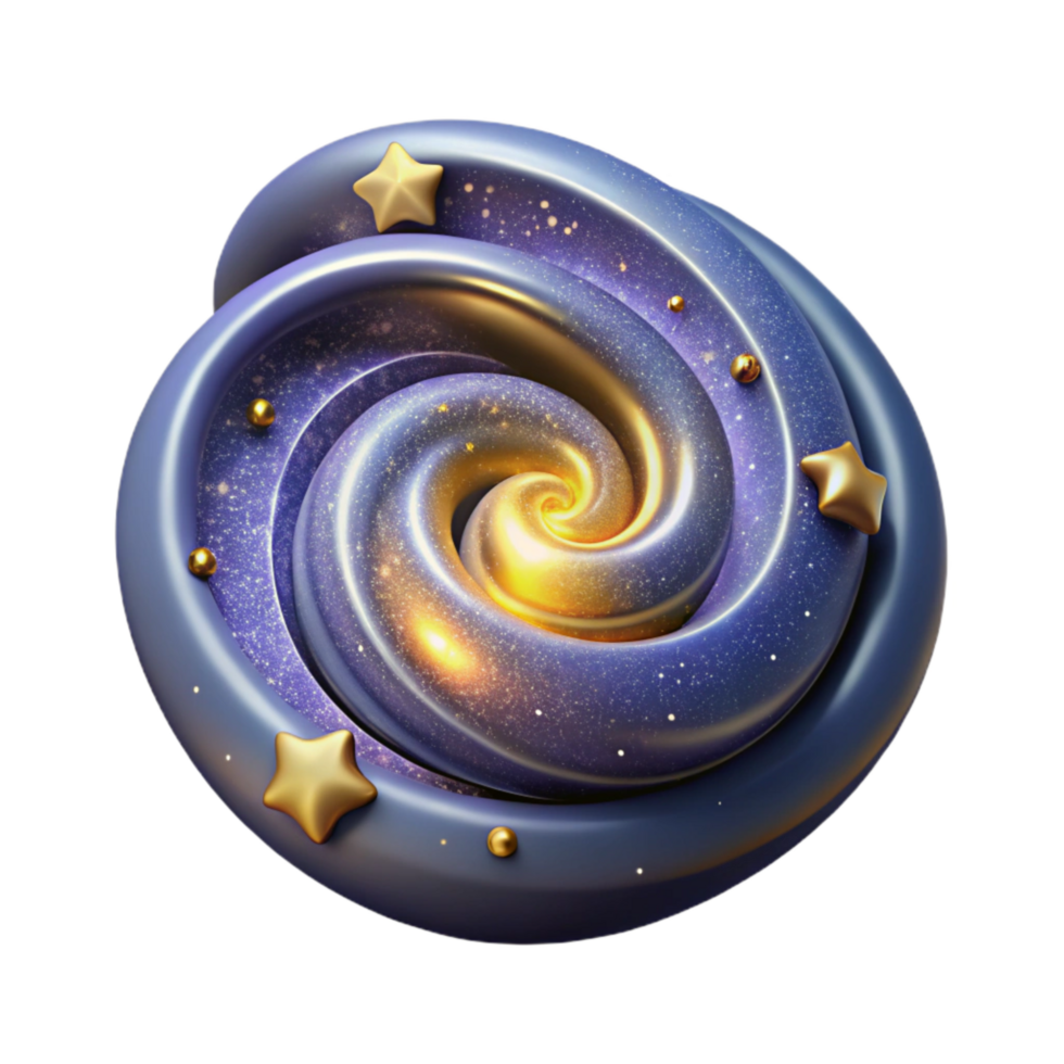 wonderful abstract Spiral Galaxy with Bright Stars Isolated Element premium png