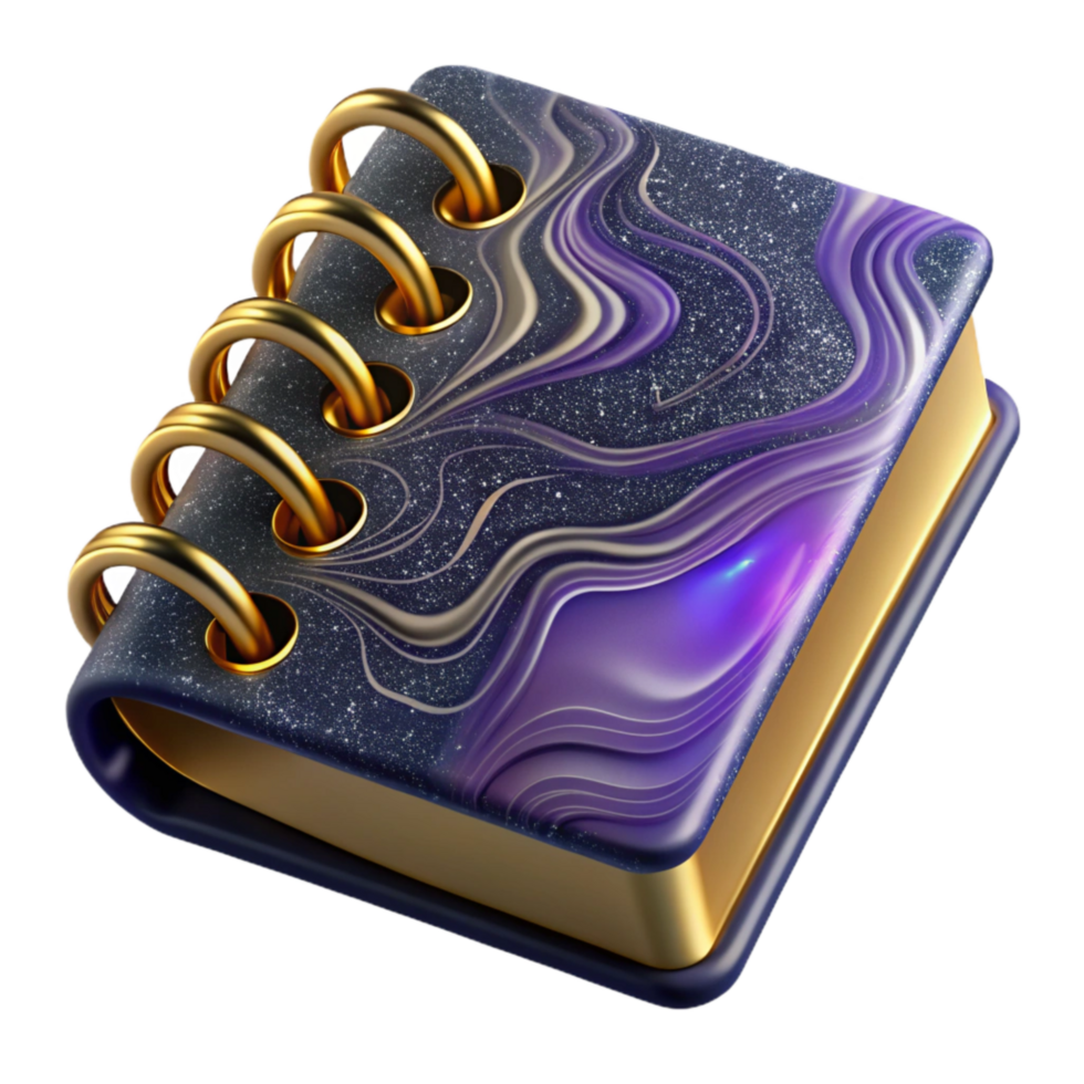 stunning creative Spiral Notebook Side Angle Isolated authentic png