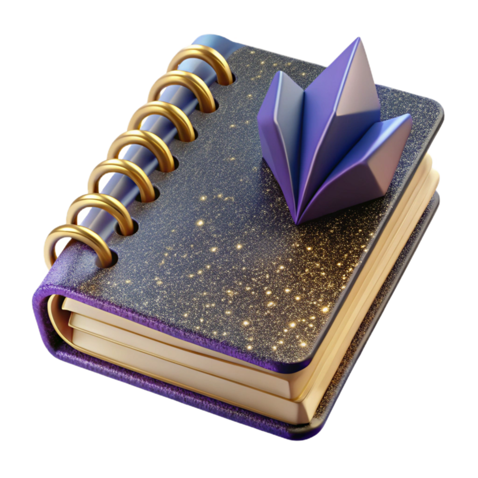 magnificent vintage Spiral Notebook Side Angle Isolated detailed png