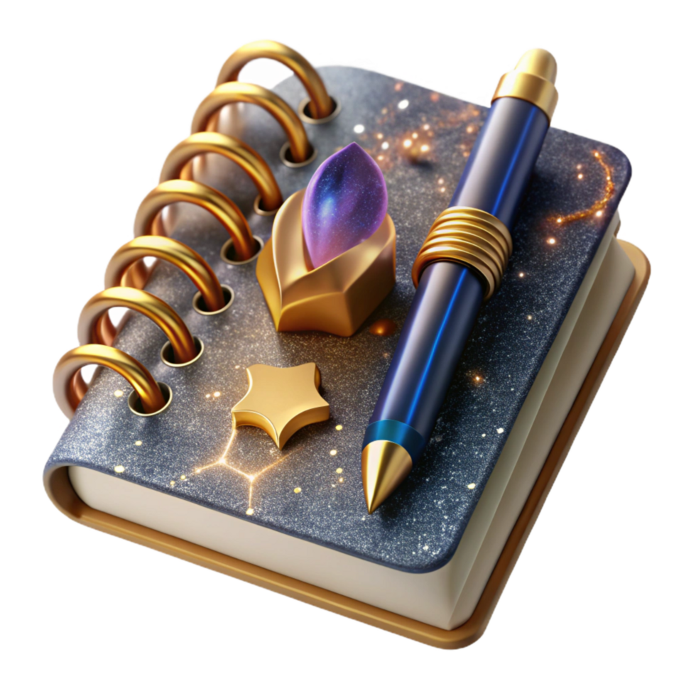 impressive rustic Spiral Notebook Top View Isolated Element premium png