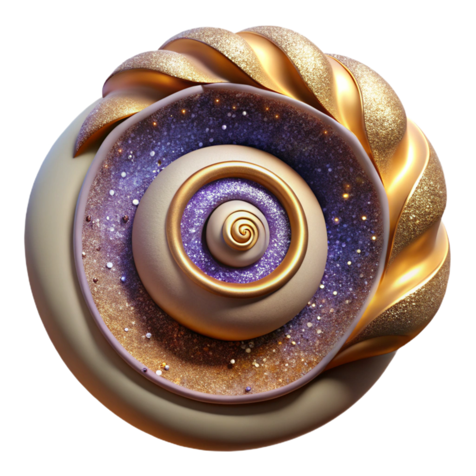 vibrant rustic Spiral Seashell Top View Cutout authentic png
