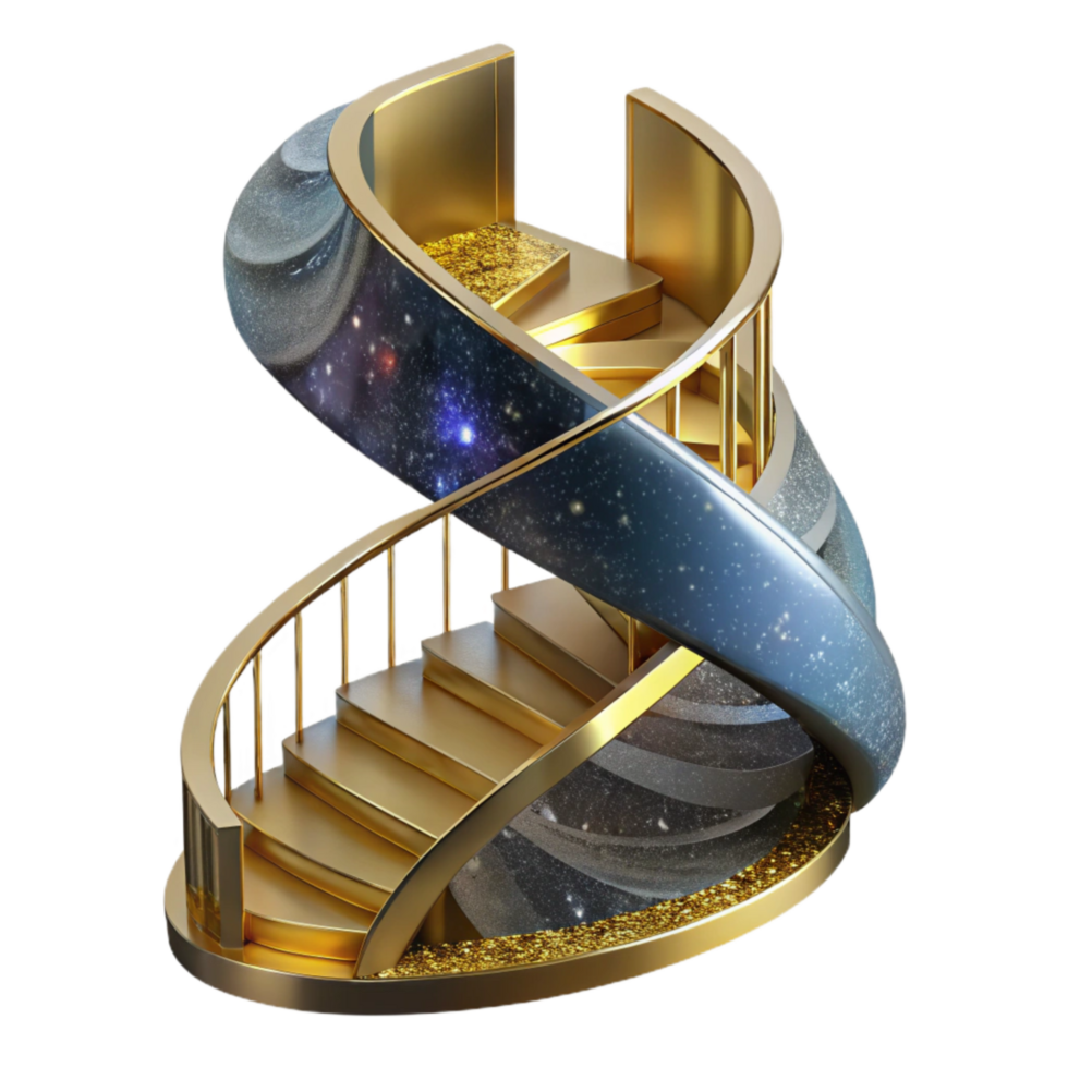 vibrant abstract Spiral Staircase Leading to Darkness Transparent detailed png