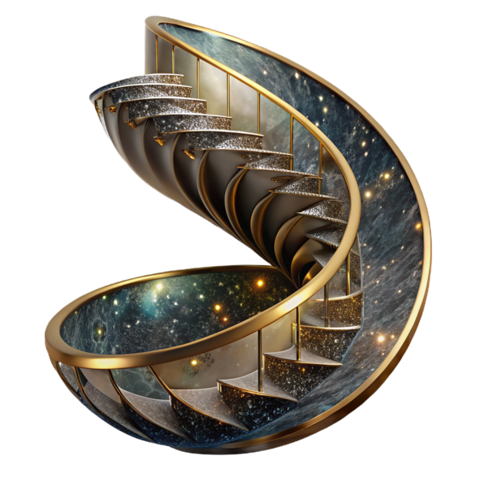 magnificent rustic Spiral Staircase Leading to Darkness Transparent genuine png
