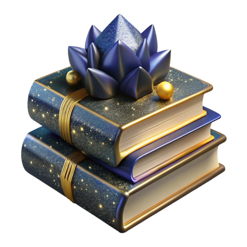 elegant rustic Stack of Books Front View Cutout png