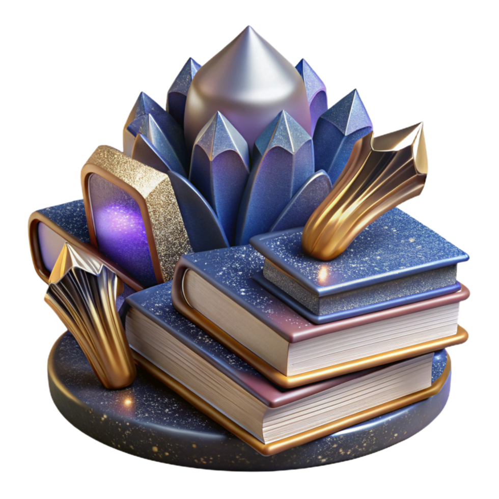 dramatic modern Stack of Books Front View Cutout detailed png