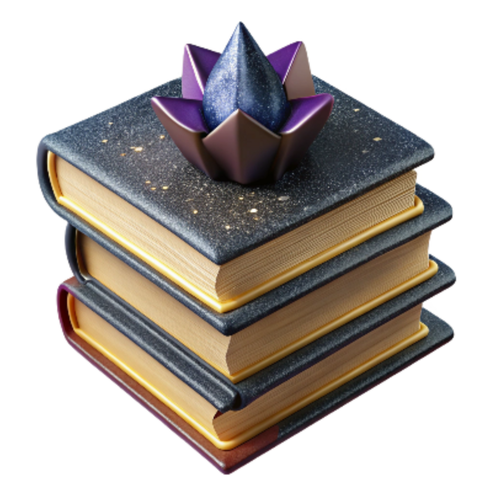 dramatic rustic Stack of Books Top View Cutout detailed png