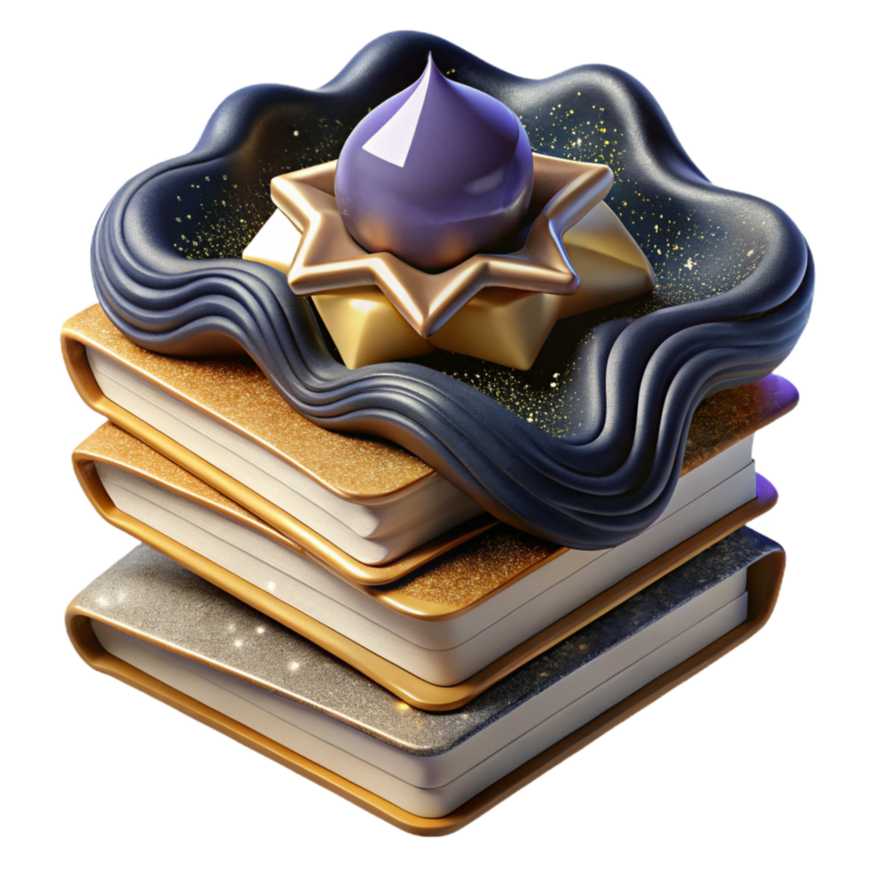 serene minimalist Stack of Books Top View Cutout professional png