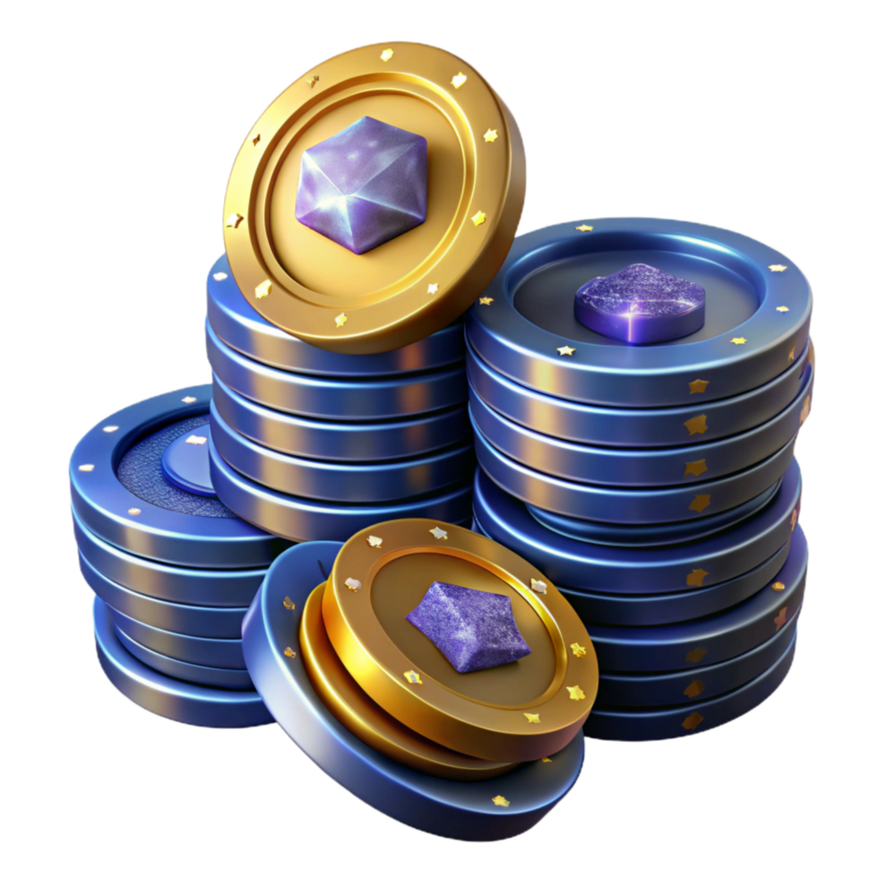impressive contemporary Stack of Casino Chips Transparent Background detailed png