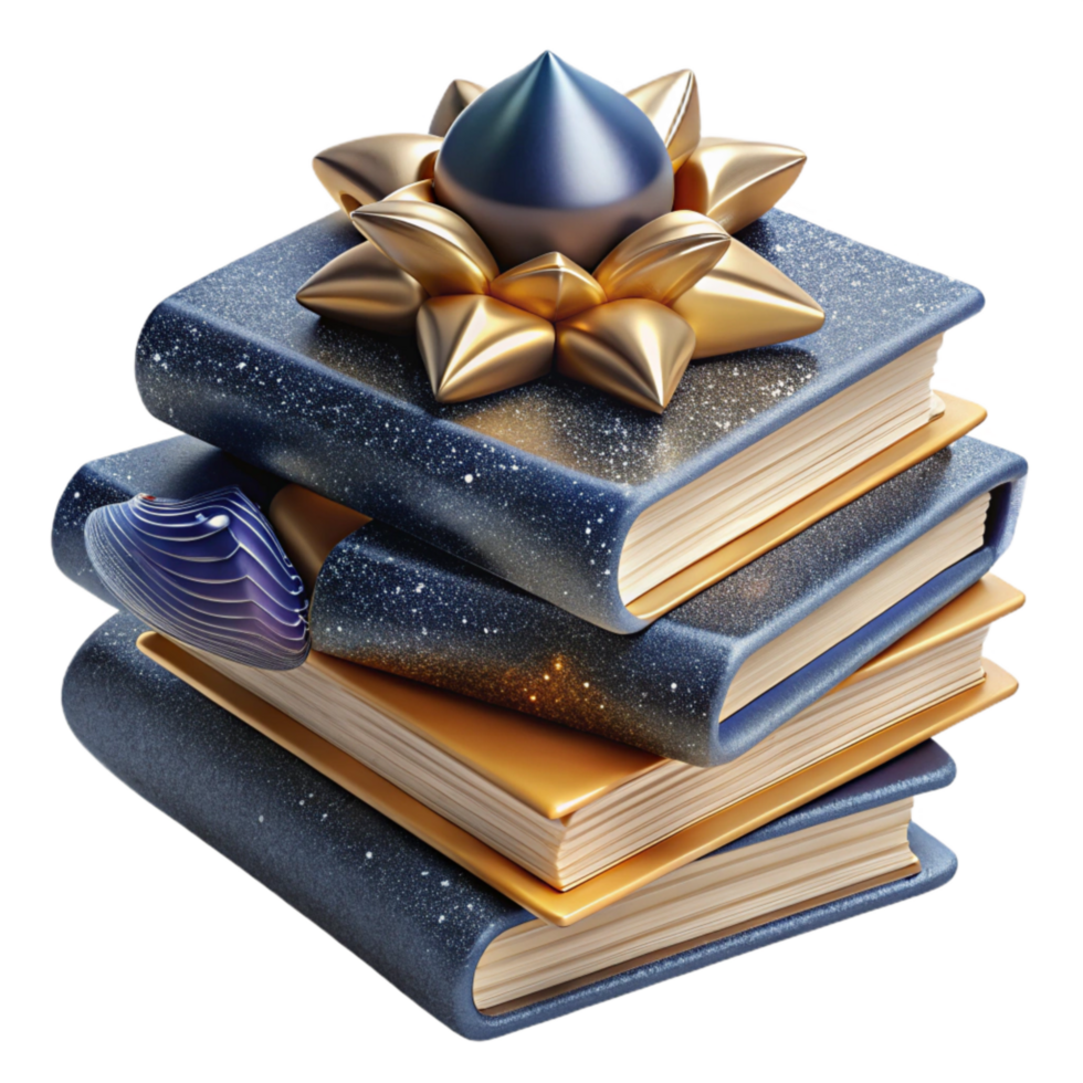 stunning abstract Stack of Books Top View Cutout exclusive png