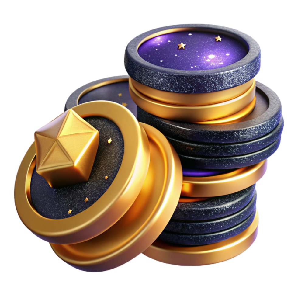 elegant abstract Stack of Coins Cutout with Different Values high resolution png