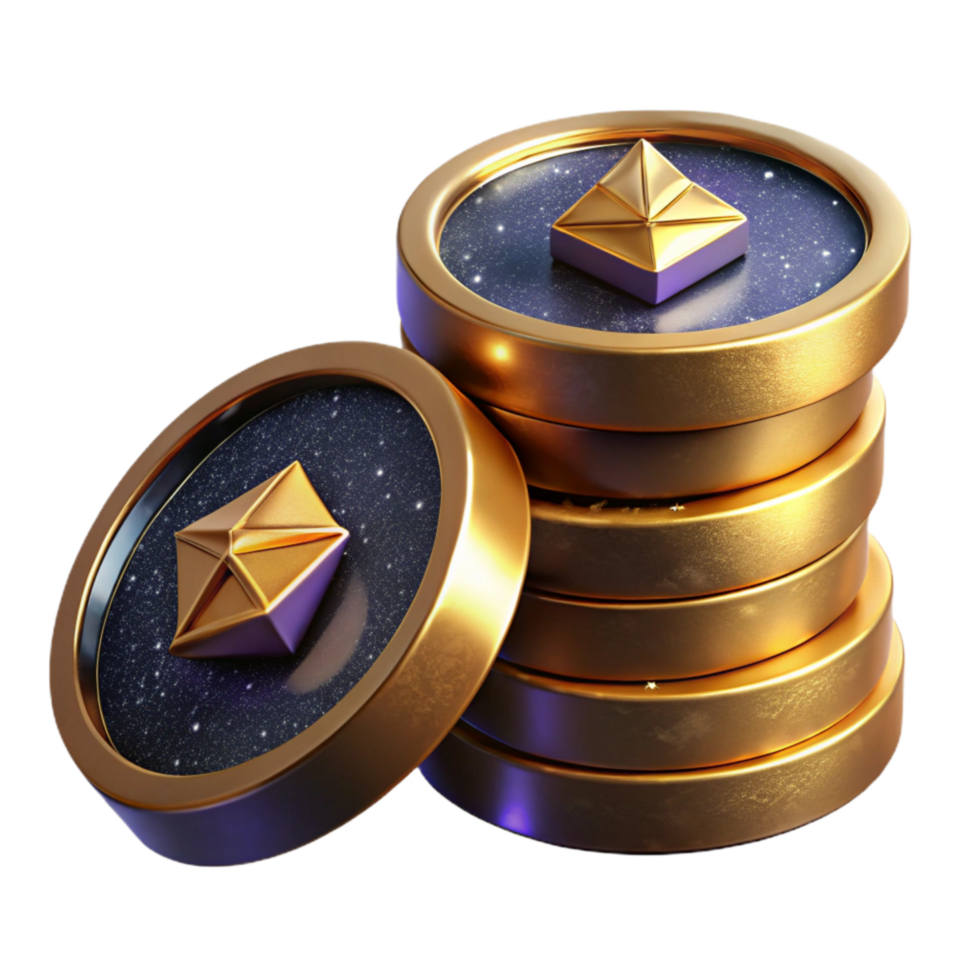 magnificent contemporary Stack of Coins Gold and Silver Cutout exclusive png