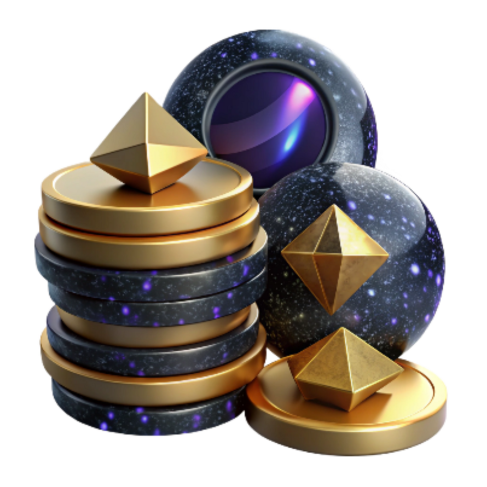 dramatic modern Stack of Coins Perspective View Cutout high resolution png