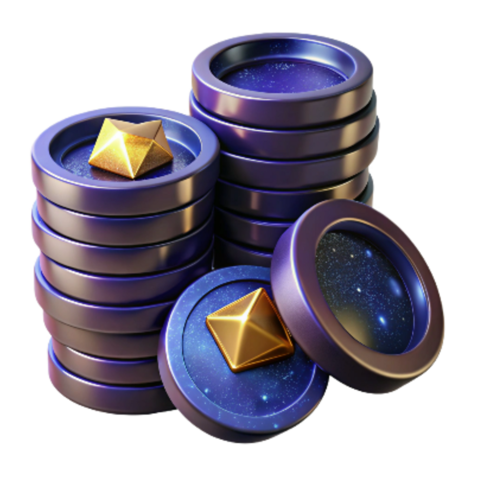 dramatic modern Stack of Coins Perspective View Cutout exclusive png
