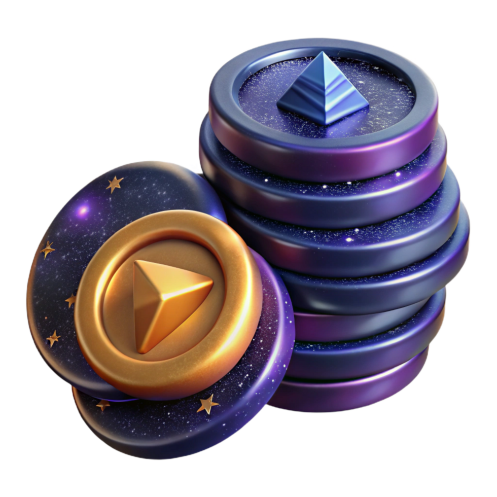 stunning traditional Stack of Coins Side View Isolated Element detailed png