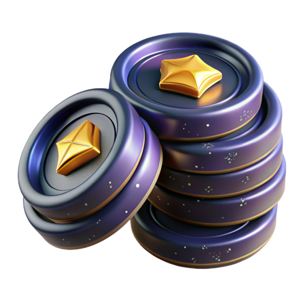 serene modern Stack of Coins Top View Cutout original png
