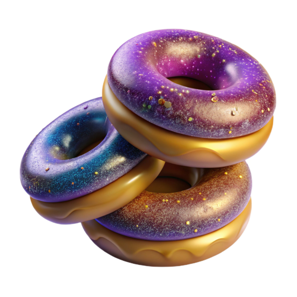 serene traditional Stack of Donuts Glazed Isolated Element png