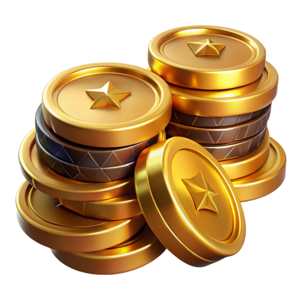 magnificent classic Stack of Gold Coins Isolated on Transparent Background original png