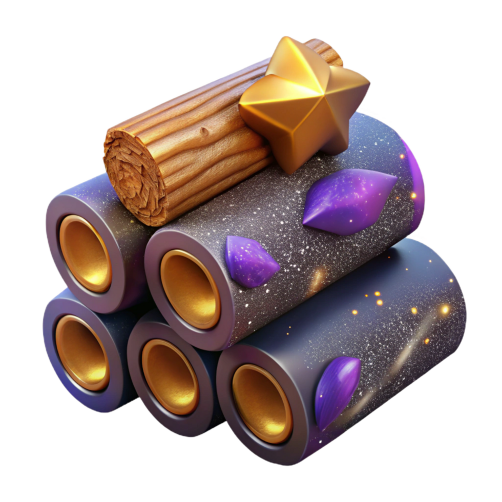 dramatic artistic Stack of Logs Side View Cutout Transparent Background high resolution png
