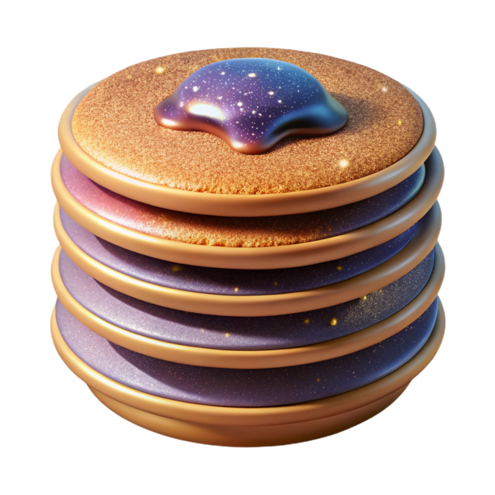 serene contemporary Stack of Pancakes Top View Cutout premium png