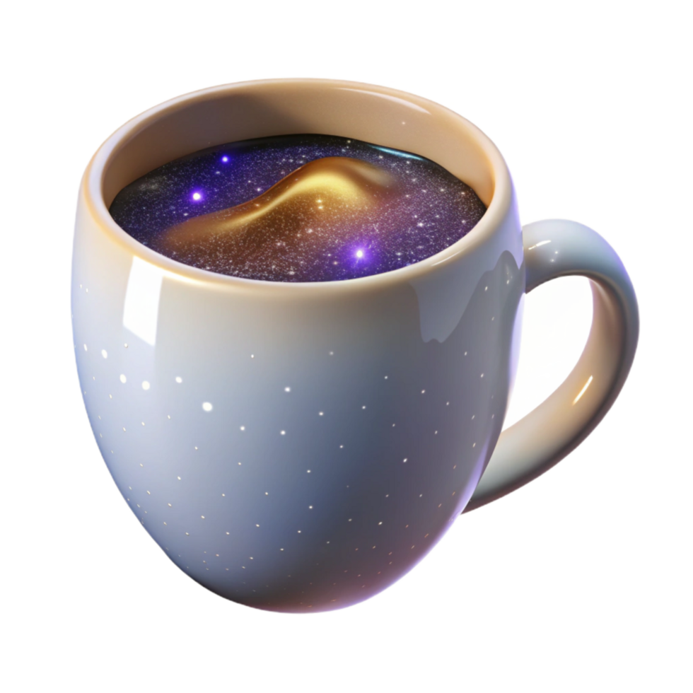 extraordinary abstract White Mug with Coffee Stain Transparent Background premium png