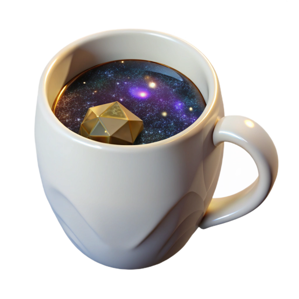 extraordinary minimalist White Mug with Coffee Stain Transparent Background high quality png