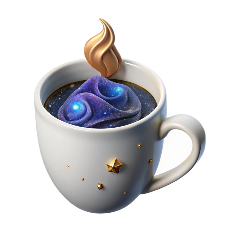 beautiful artistic White Mug with Steam Transparent Background exclusive png