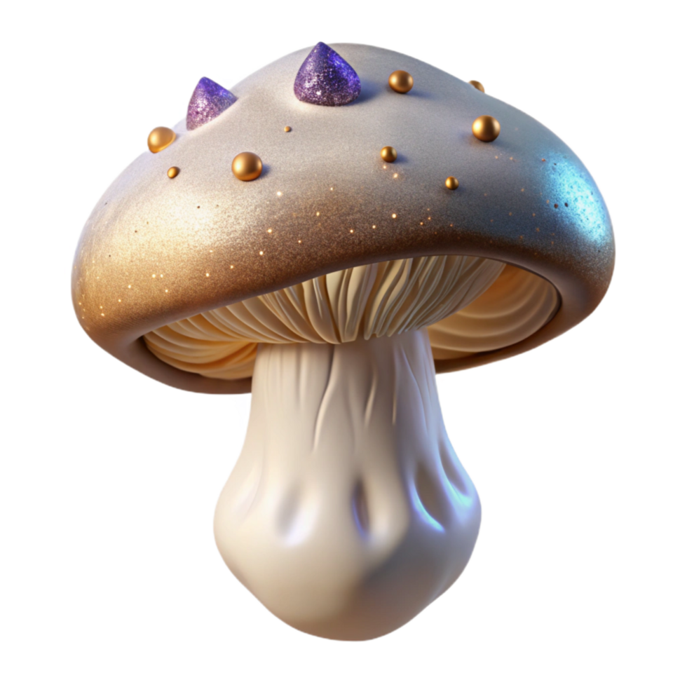 vibrant traditional White Mushroom Top View Cutout with Gills authentic png