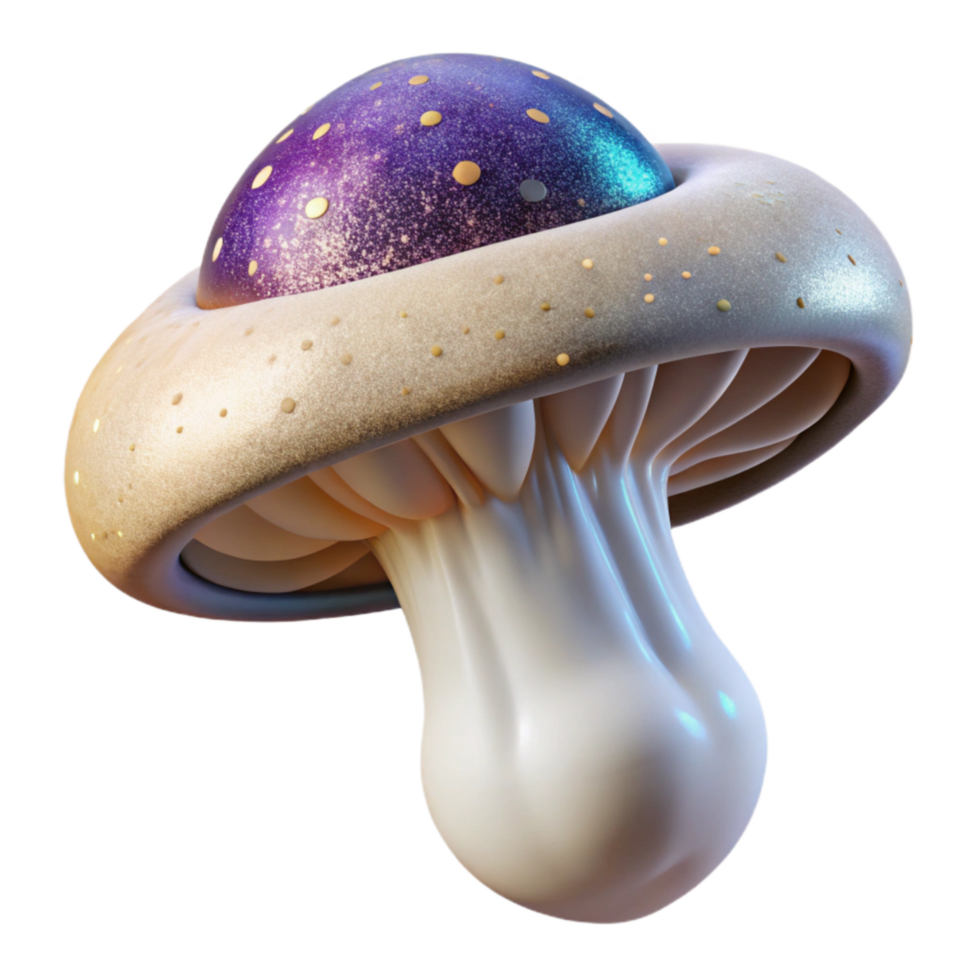 impressive abstract White Mushroom Top View Cutout with Gills png