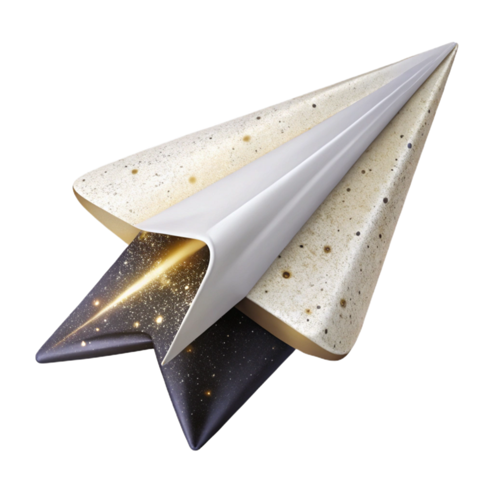impressive abstract White Paper Airplane Flying Transparent Background detailed png