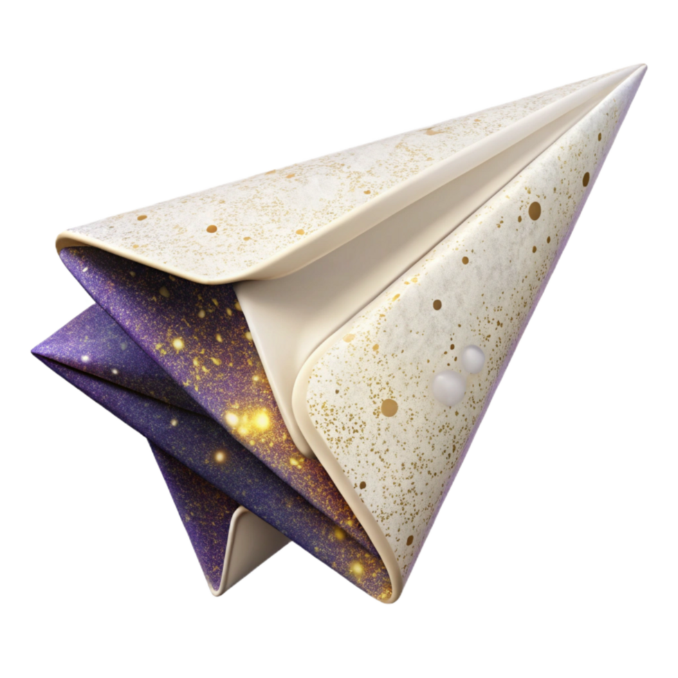 vibrant artistic White Paper Airplane Folded Design Isolated Cutout high resolution png