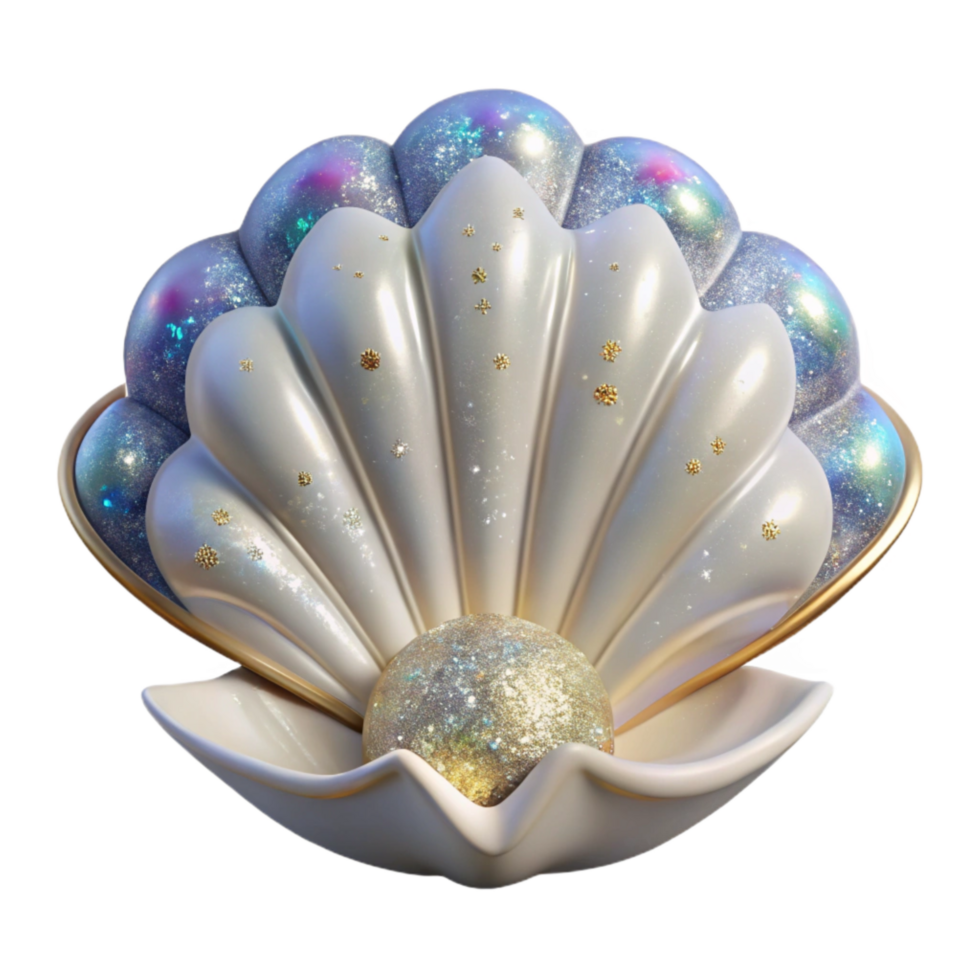 stunning rustic White Seashell Fan Shaped Transparent Background png