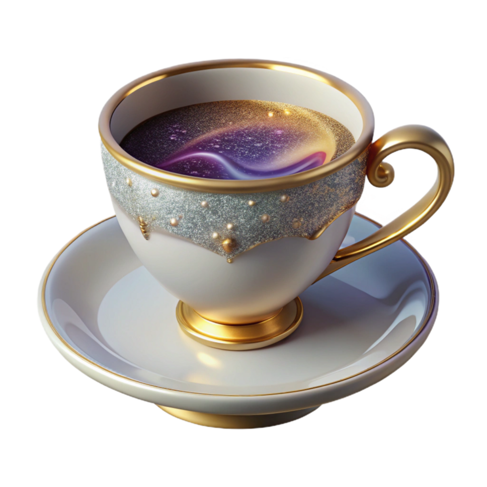 impressive rustic White Teacup with Saucer Top View Transparent Cutout professional png