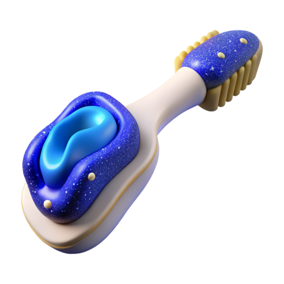 dramatic abstract White Toothbrush with Blue Bristles Transparent Background genuine png