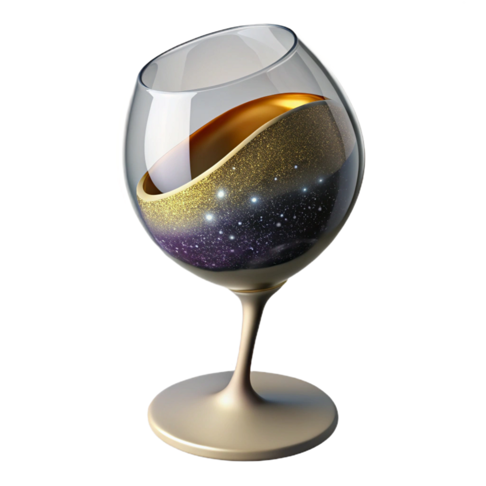 serene traditional White Wine Glass Side View Cutout premium png