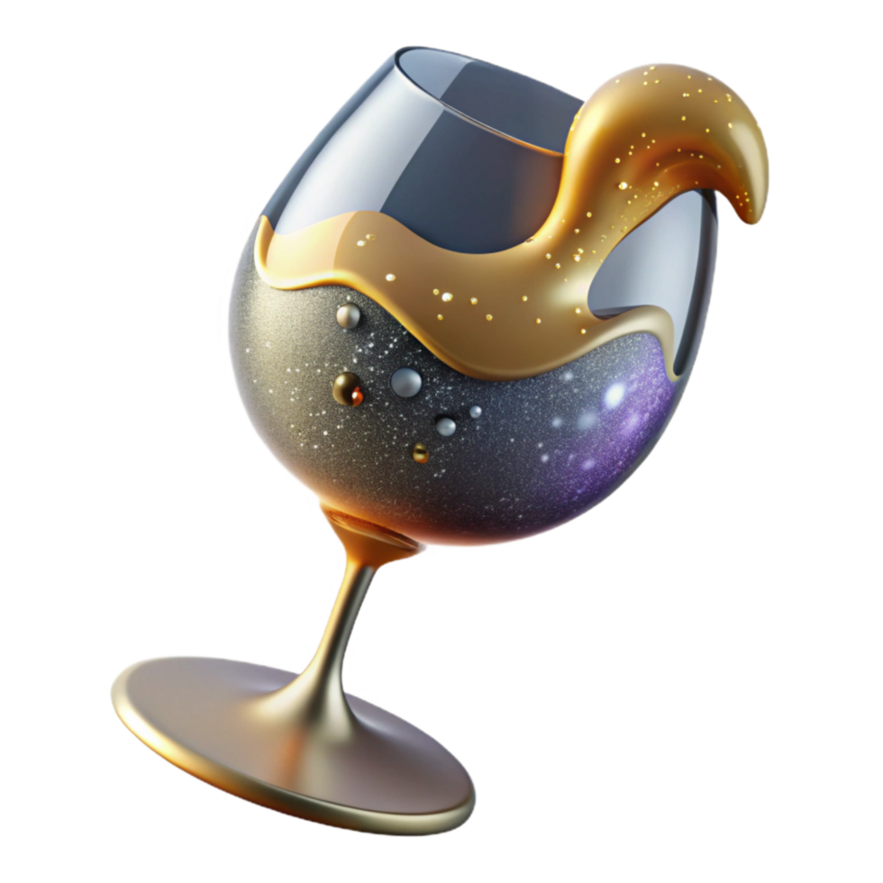 beautiful traditional Wine Glass Cutout with White Wine and Isolated Background detailed png