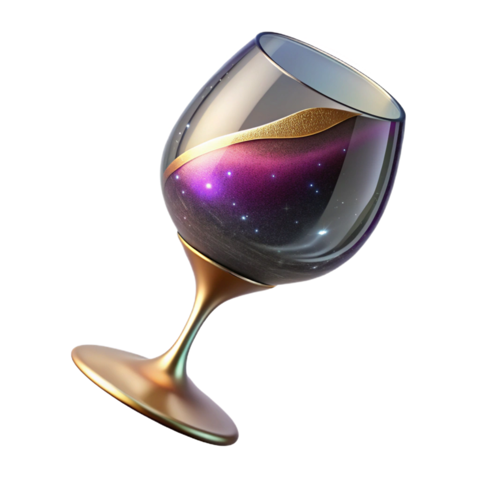 beautiful creative Wine Glass Empty Angled View Isolated Element high quality png