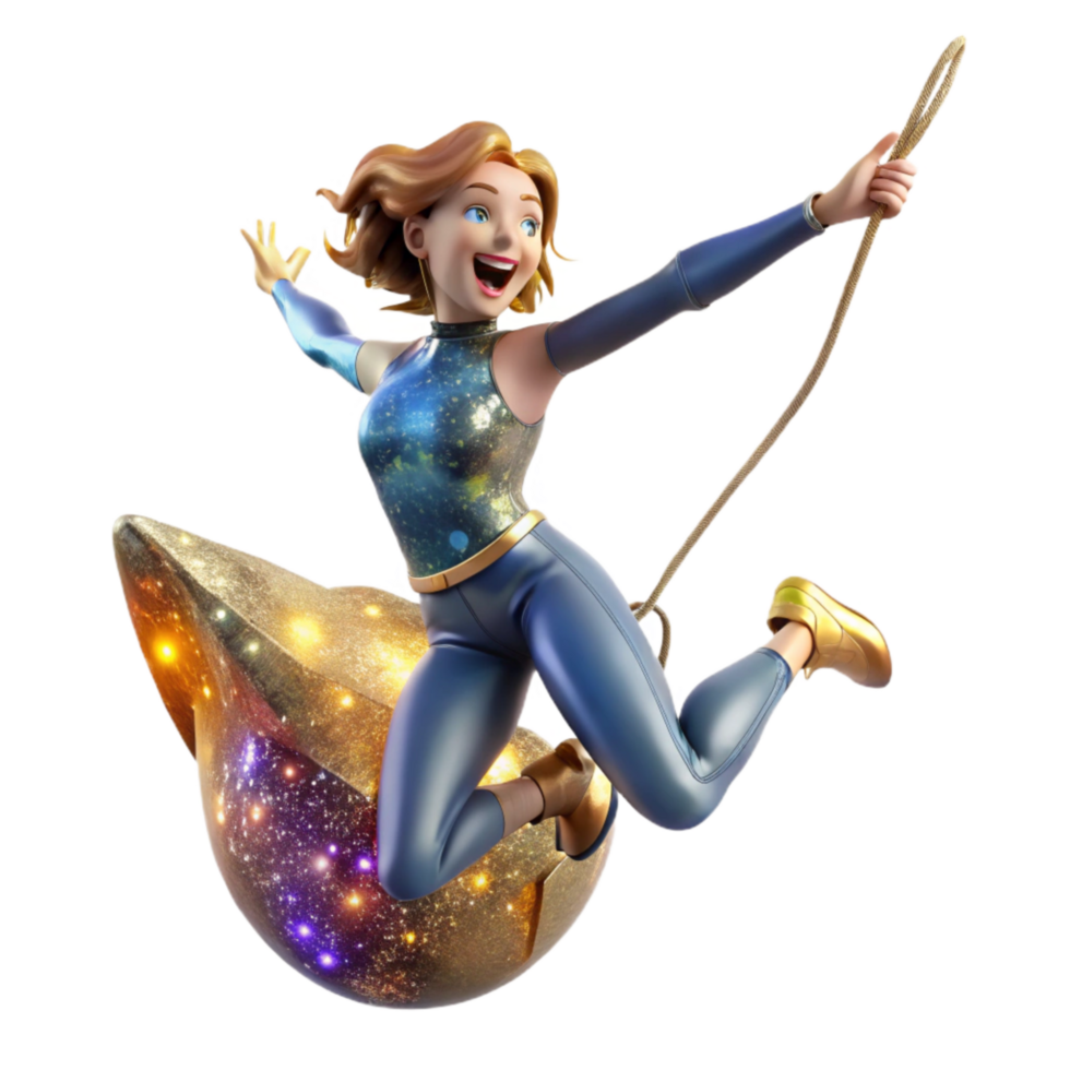 beautiful rustic Woman Bungee Jumping Adrenaline Rush Isolated original png