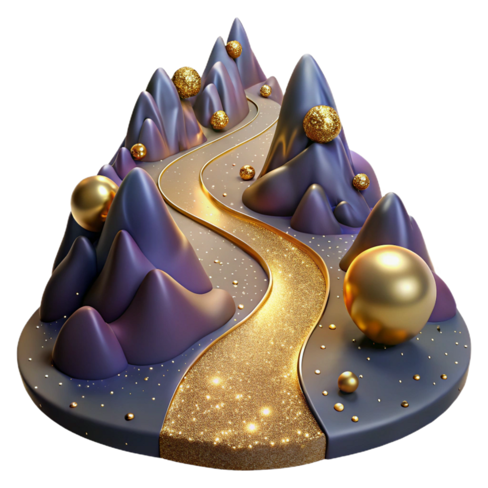 stunning rustic Winding Path Up a Mountain with Scenic Views Cutout exclusive png