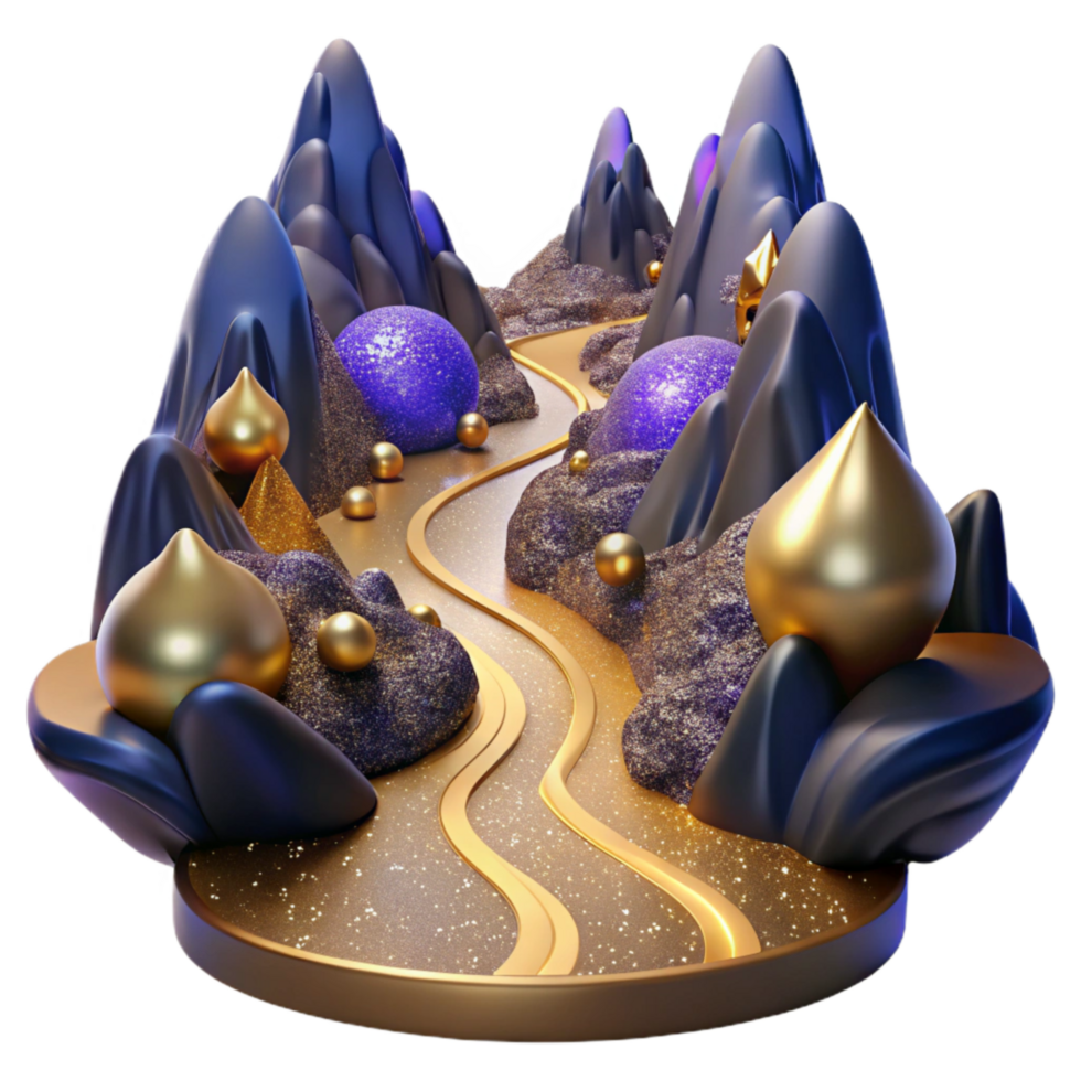 beautiful traditional Winding Path Up a Mountain with Scenic Views Cutout premium png