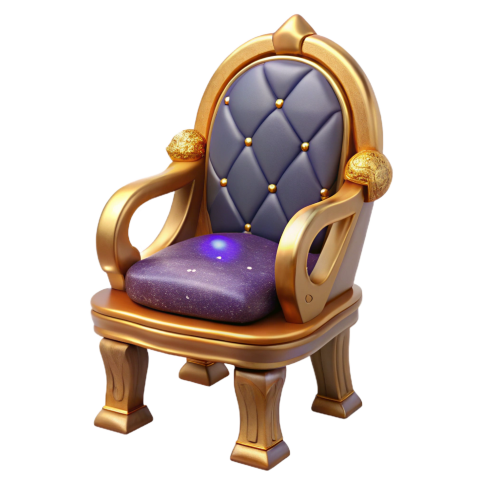 dramatic traditional Wooden Chair Front Angle Isolated Transparent Background premium png