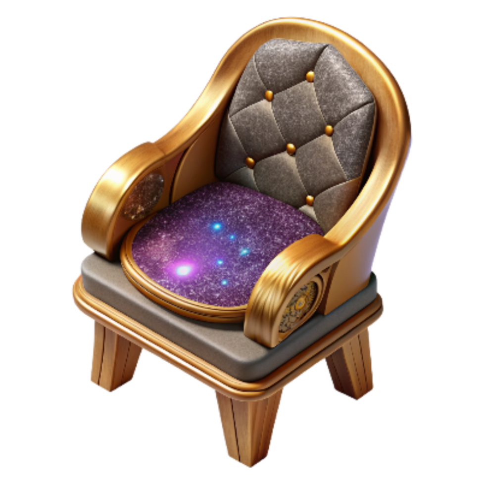 elegant minimalist Wooden Chair Top View Isolated Transparent Background png