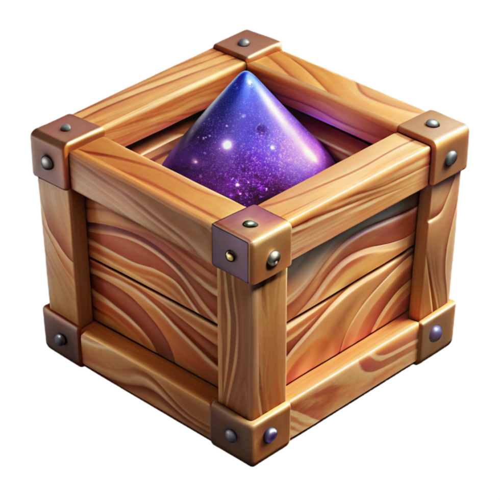 extraordinary minimalist Wooden Crate Angled View Isolated Element png