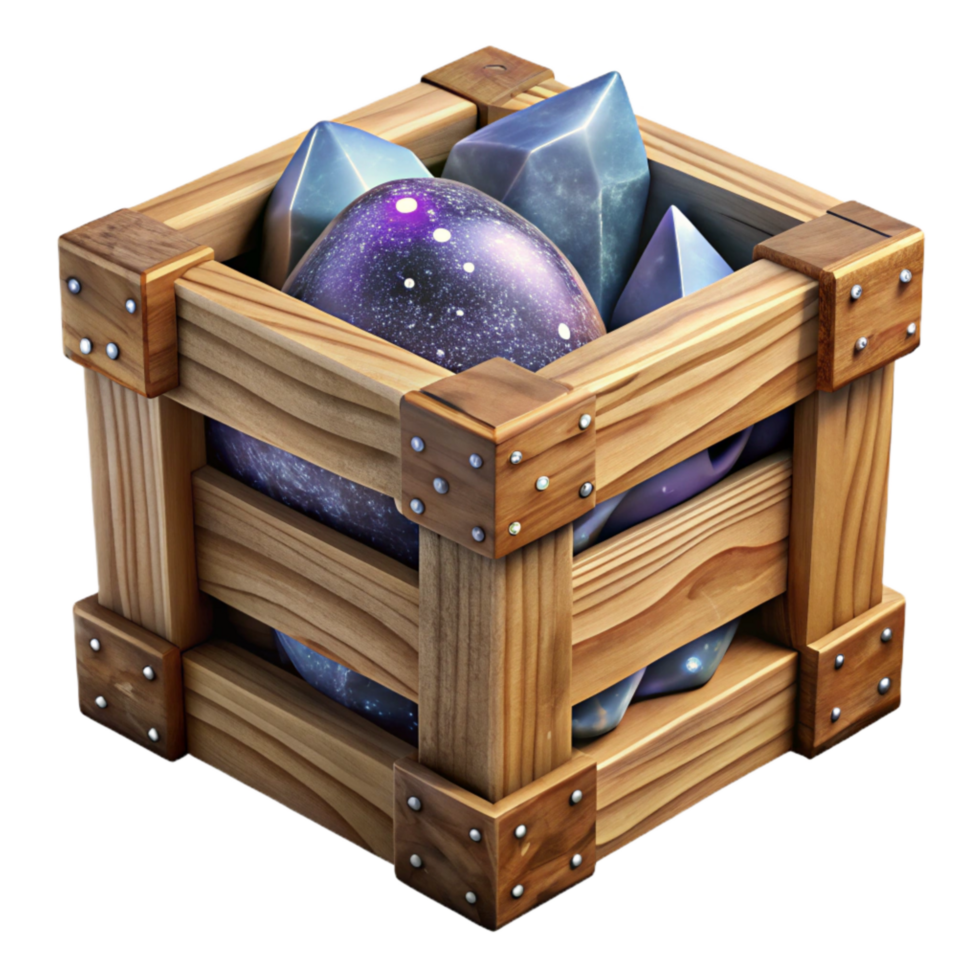 beautiful abstract Wooden Crate Rustic Style Isolated Element png