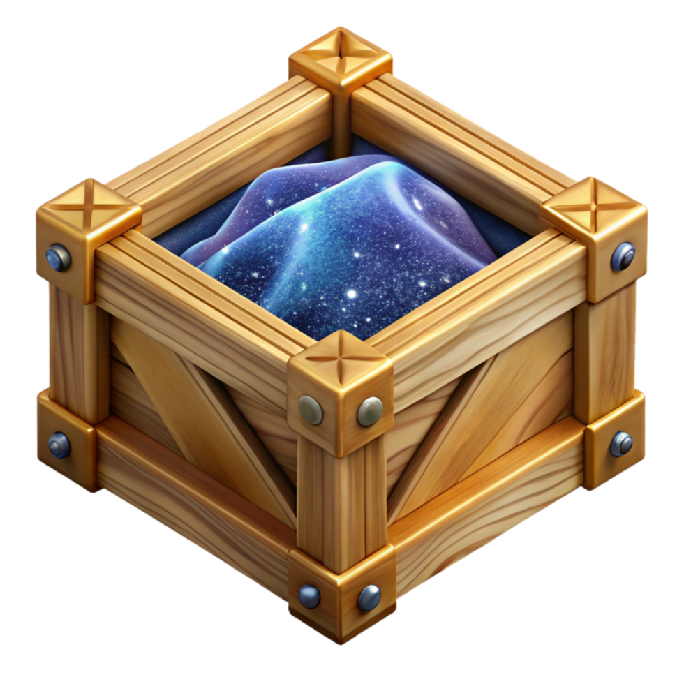 wonderful traditional Wooden Crate Top View Isolated high resolution png