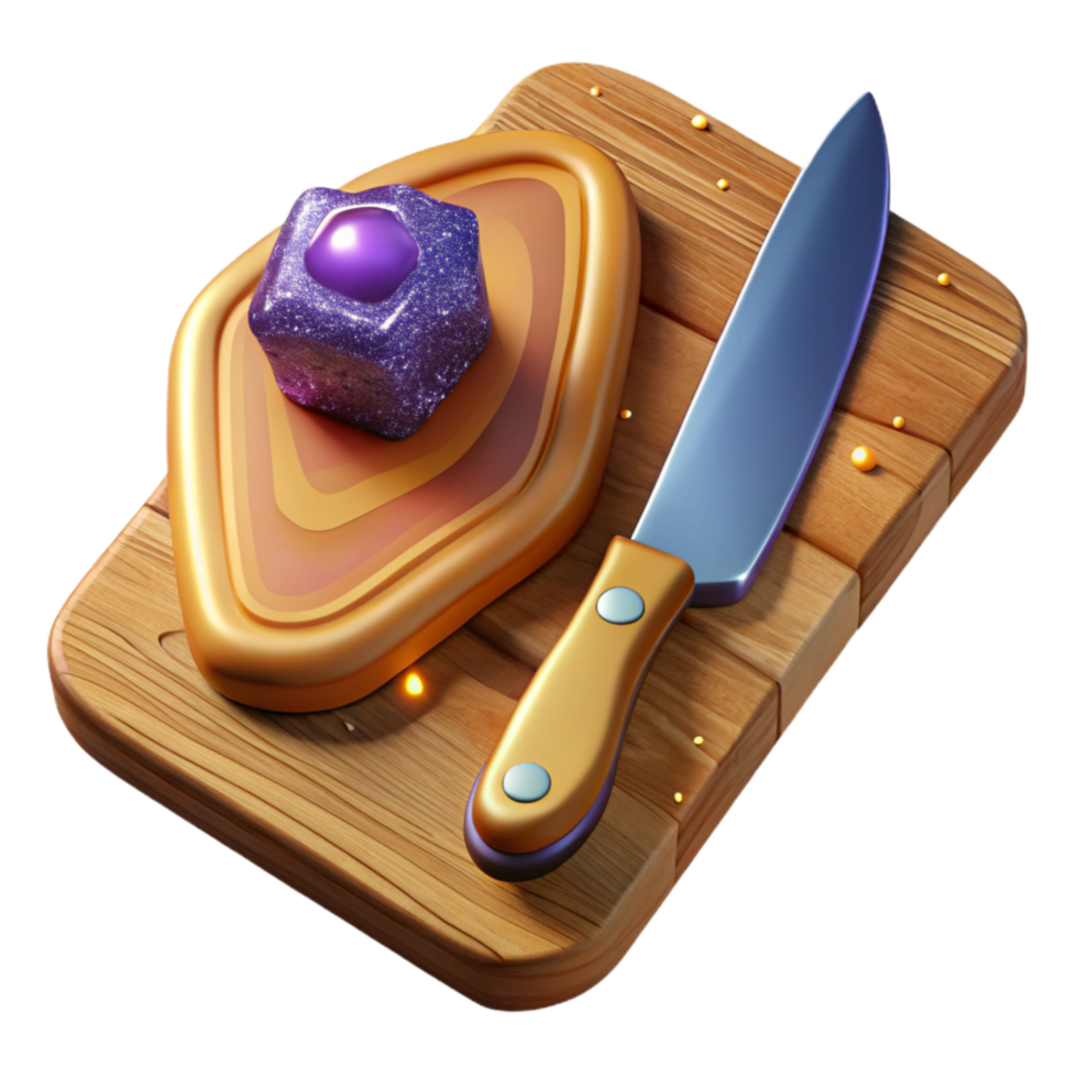 stunning artistic Wooden Cutting Board with Knife Cutout exclusive png