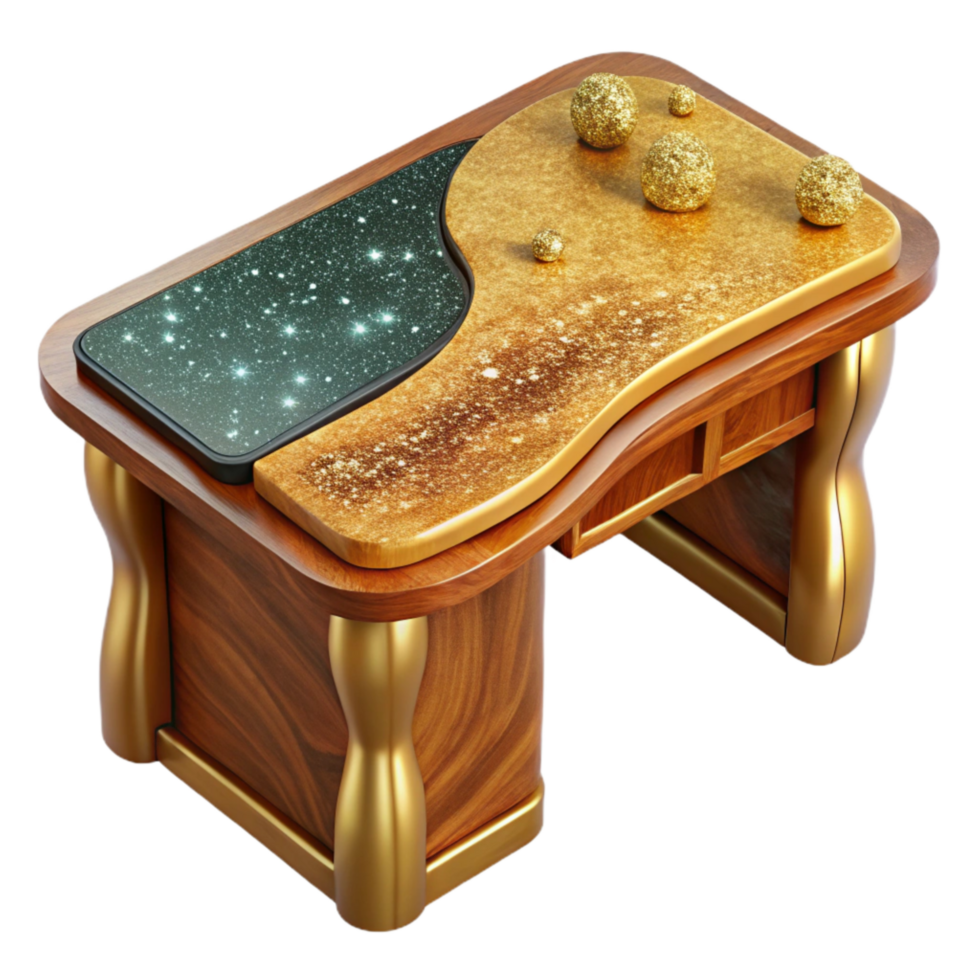 vibrant modern Wooden Desk Texture Top View Isolated detailed png